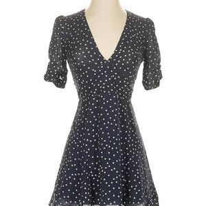 Realisation Par Navy Star Print 100% Silk Dress
